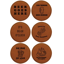 Load image into Gallery viewer, Beer Goes Here Coaster Set โ Funny Beer Lover's Bar Coasters