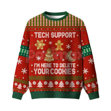 Load image into Gallery viewer, Geeksoutfit Retro Geek Sweater Ugly Christmas Jumper, Crew Neck Long Sleeve Holiday Knitwear for Men & Women