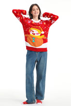 Load image into Gallery viewer, MGparty Women's Ugly Christmas Sweater Light Up Pullover Red Size M