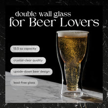 Load image into Gallery viewer, Upside Down Beer Glass โ Funny Novelty Beer Glassware