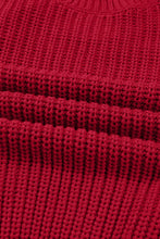 Load image into Gallery viewer, Red Plaid Lace-Up Puff Sleeve Sweater