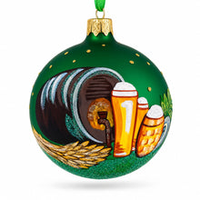 Load image into Gallery viewer, Beer Barrel Glass Ball Christmas Ornament – Beer Lover's Holiday DécorInches