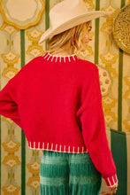 Load image into Gallery viewer, Red Christmas Theme Sequin Lettering Sweater by BiBi