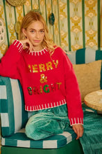 Load image into Gallery viewer, Red Christmas Theme Sequin Lettering Sweater by BiBi