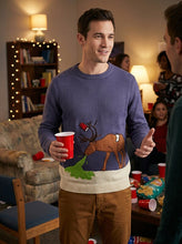 Load image into Gallery viewer, Alex Stevens Mens Reindeer Hangover Ugly Christmas Sweater, Size Small