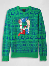 Load image into Gallery viewer, Alex Stevens Mens Drunk Elf Ugly Christmas Sweater, Green, Small