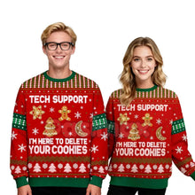 Load image into Gallery viewer, Geeksoutfit Retro Geek Sweater Ugly Christmas Jumper, Crew Neck Long Sleeve Holiday Knitwear for Men &amp; Women
