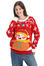Load image into Gallery viewer, MGparty Women's Ugly Christmas Sweater Light Up Pullover Red Size M
