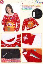 Load image into Gallery viewer, MGparty Women's Ugly Christmas Sweater Light Up Pullover Red Size M
