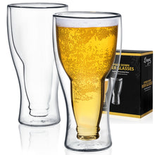 Load image into Gallery viewer, Upside Down Beer Glass – Funny Novelty Beer Glassware
