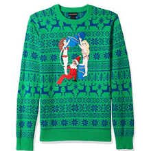 Load image into Gallery viewer, Alex Stevens Mens Drunk Elf Ugly Christmas Sweater, Green, Small
