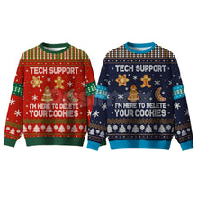 Load image into Gallery viewer, Geeksoutfit Retro Geek Sweater Ugly Christmas Jumper, Crew Neck Long Sleeve Holiday Knitwear for Men &amp; Women
