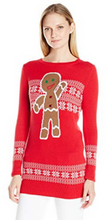 Load image into Gallery viewer, Isabellas Closet Womens Gingerbread On Fair Isle Ugly Christmas Sweater, Medium
