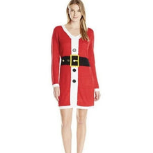 Load image into Gallery viewer, Allison Brittney Christmas Holiday Santa Long Sleeve Sweater Dress Womens Large
