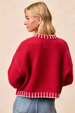Load image into Gallery viewer, Red Christmas Theme Sequin Lettering Sweater by BiBi
