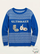 Load image into Gallery viewer, Isabellas Closet Womens Gelt Digger Ugly Hannukkah Sweater, Blue, Size Medium
