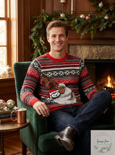 Load image into Gallery viewer, Blizzard Bay Mens Sloth Tree Ugly Christmas Sweater, Red/Grey/Black, Size XL
